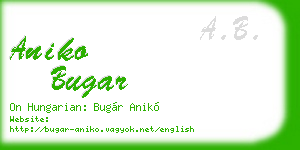 aniko bugar business card
