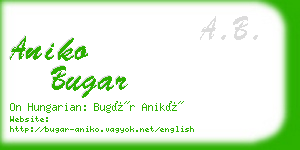 aniko bugar business card